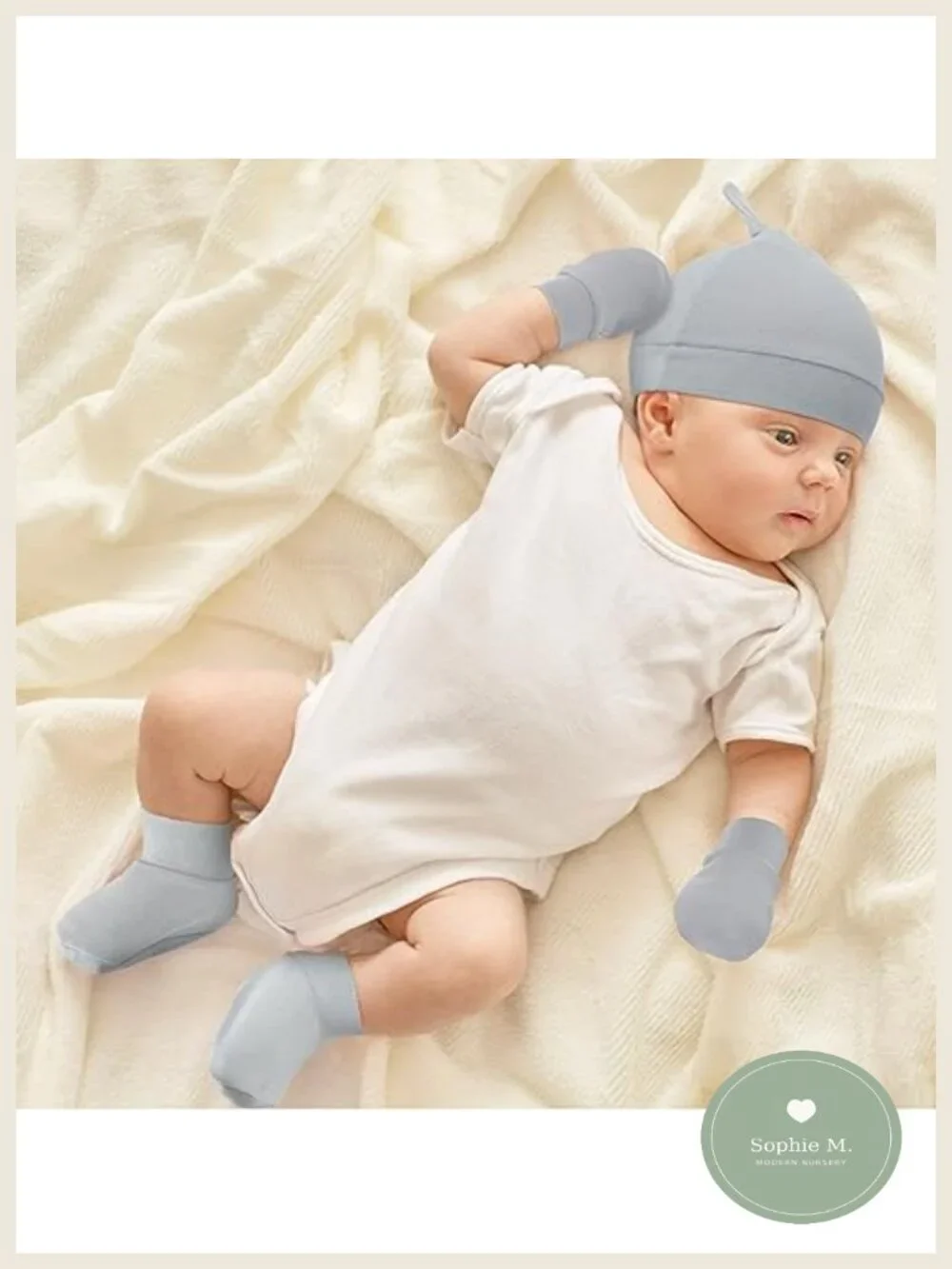 10 Sets Newborn Baby Hat Mittens Socks Cotton Beanie Set 0-6 Months Gift